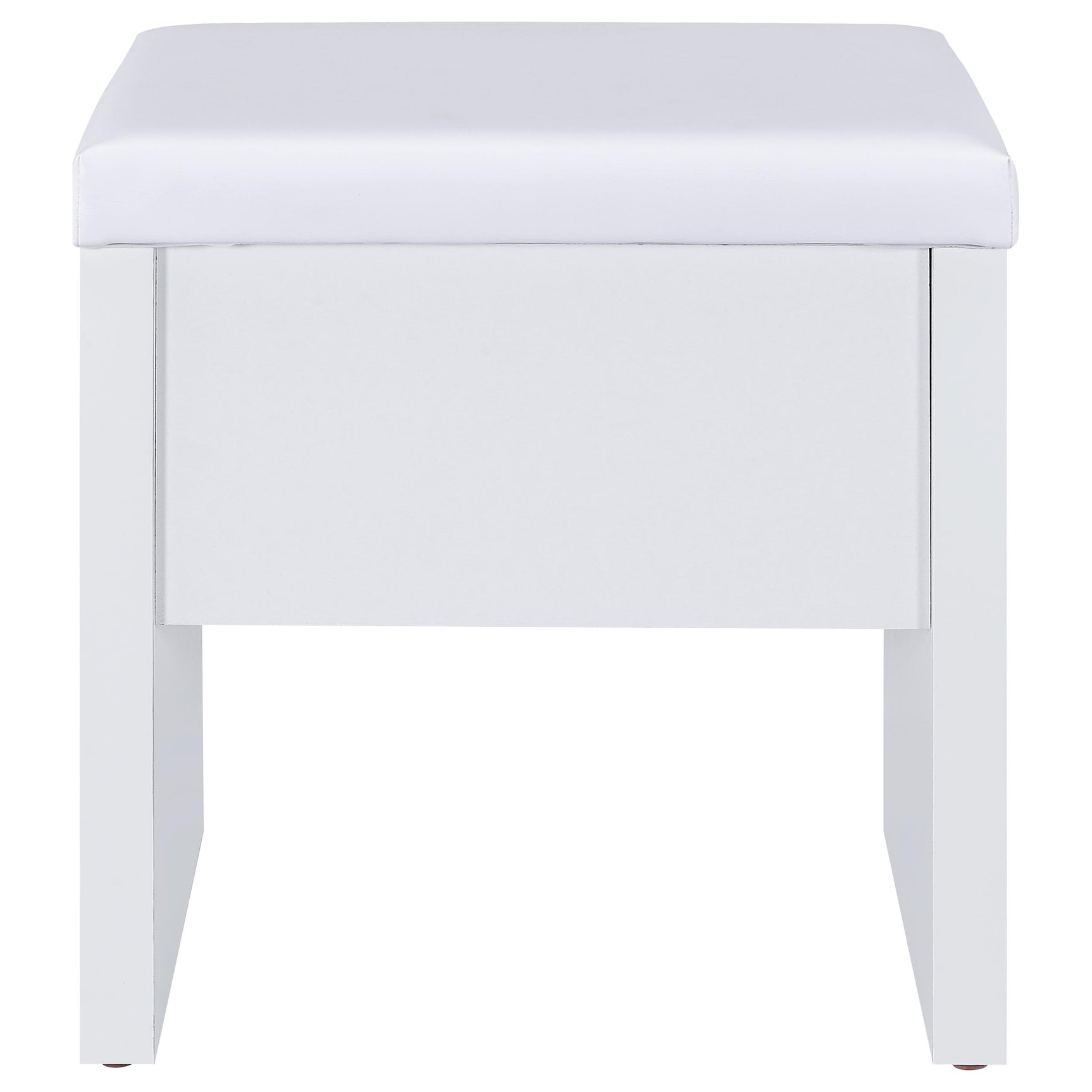 Bunbury White Makeup Vanity Table Set Storage Mirror and Stool - Ornate Home