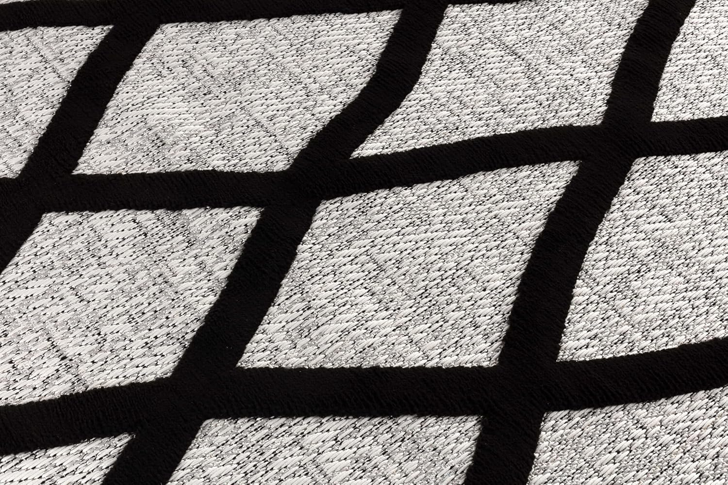 Bunny Black Gray Diamond Pattern Micro Loop Soft Non Shedding Area Rugs - Ornate Home