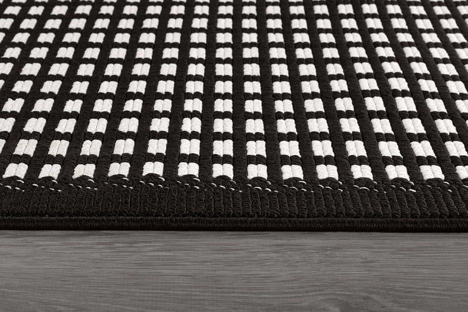 Bunny Black White Geometric Modern Luxury Zebra Micro Loop Soft Non Shedding Area Rugs - Ornate Home