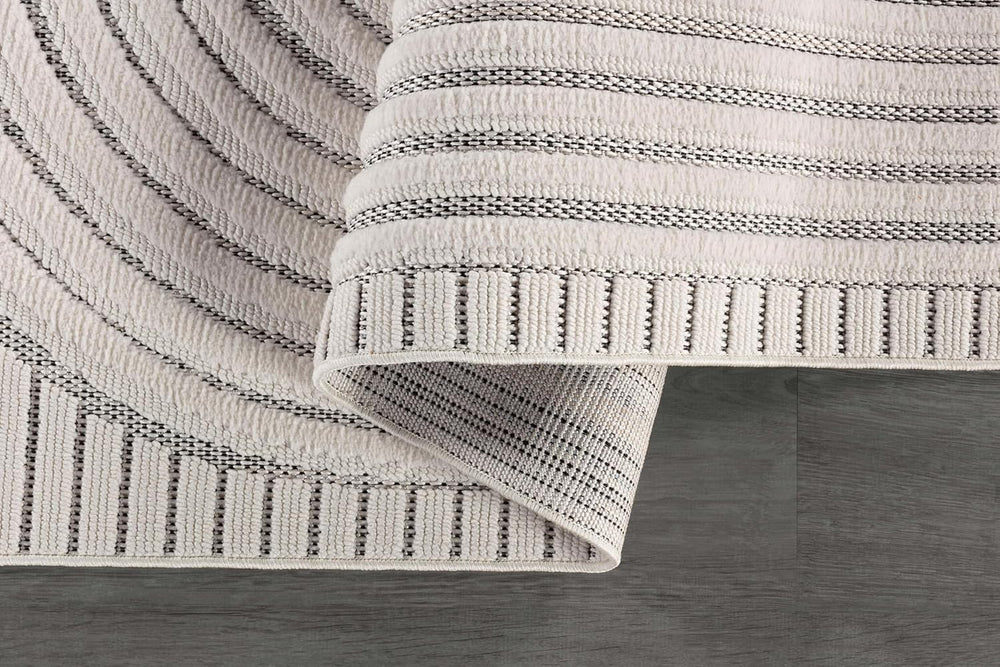 Bunny Gray White Swirl Curved Micro Loop Soft Non Shedding Area Rugs - Ornate Home