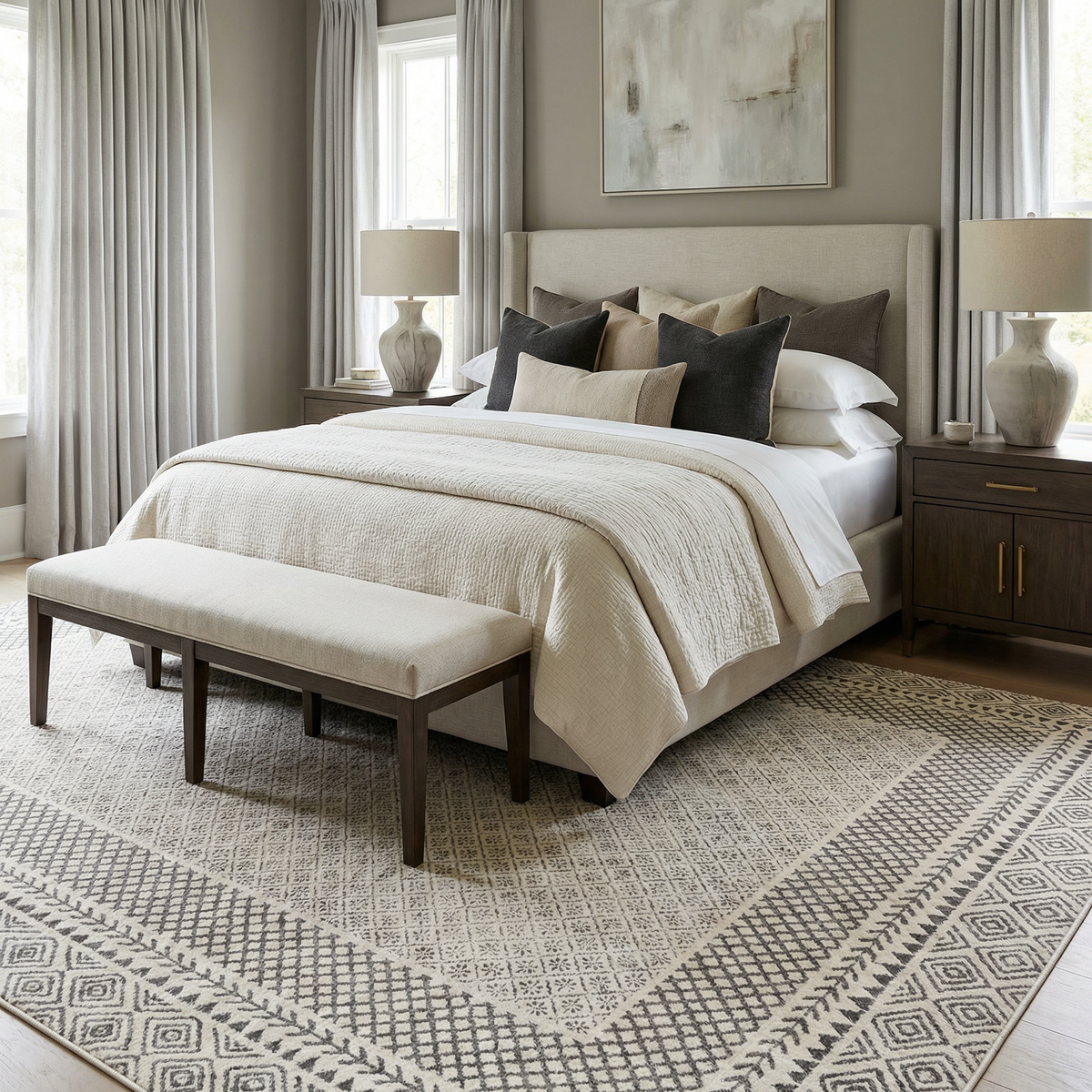 Burdette Soft Neutral Rug - Ornate Home