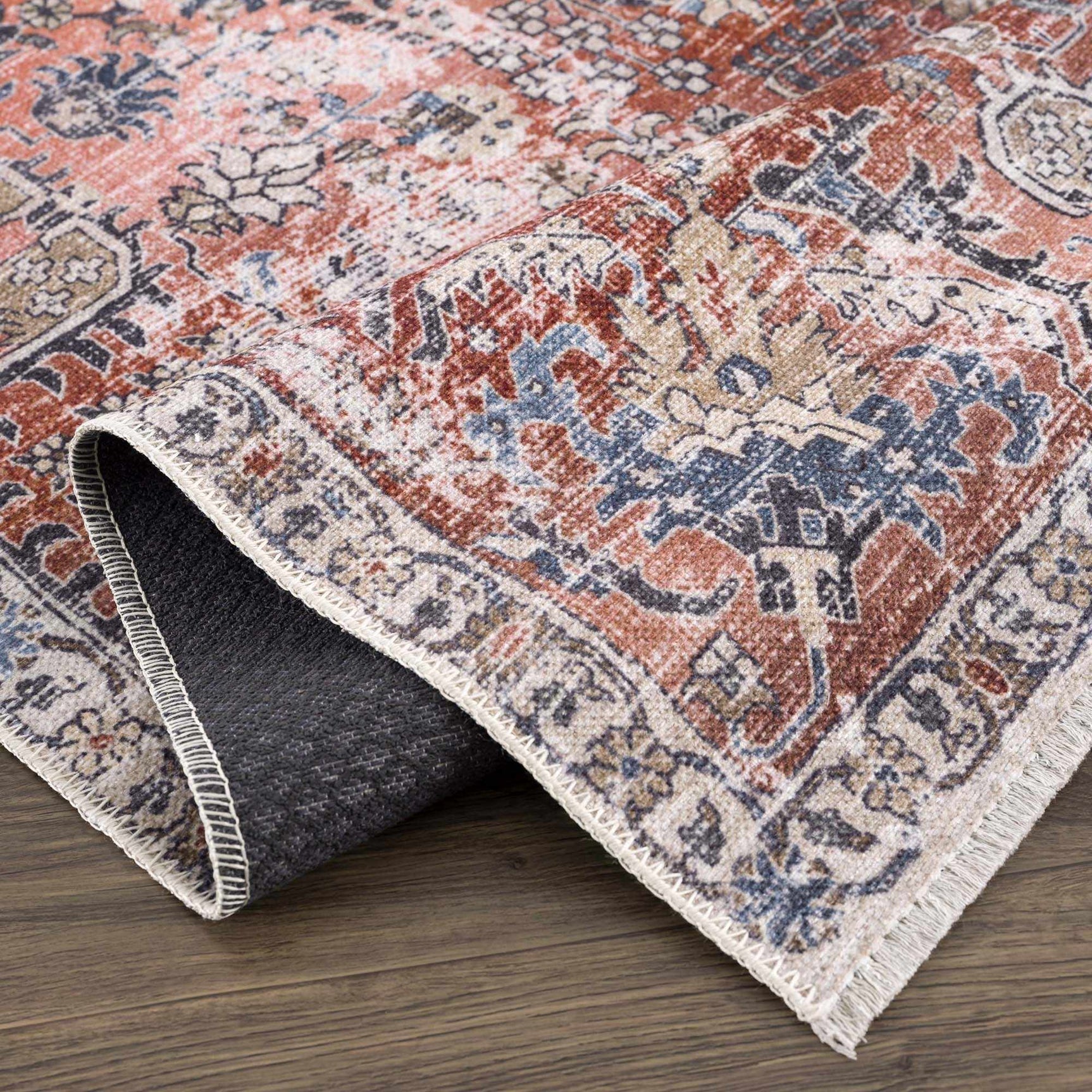 Burgundy Holi-2303 Washable Area Rug - Ornate Home