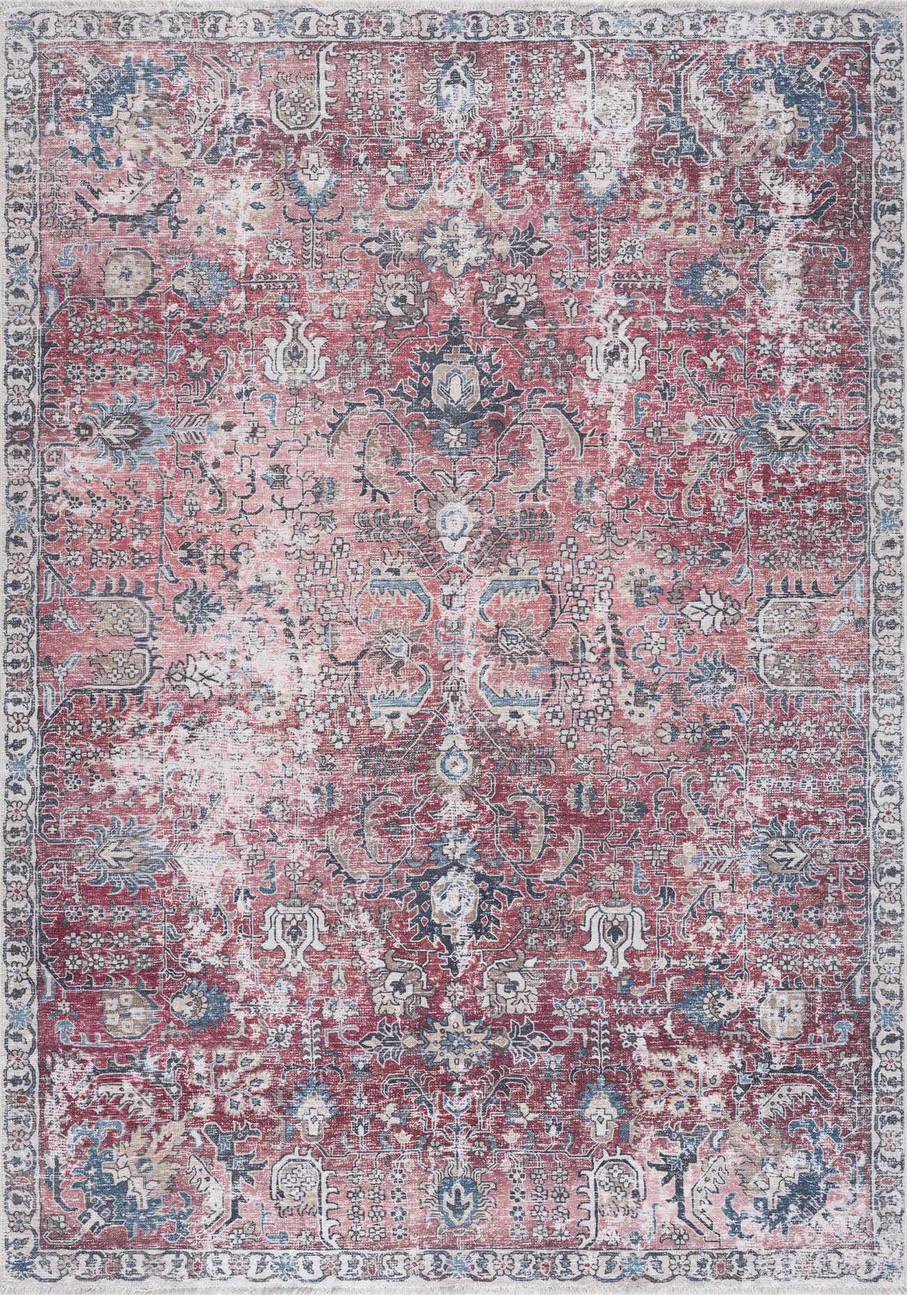 Burgundy Holi-2303 Washable Area Rug - Ornate Home