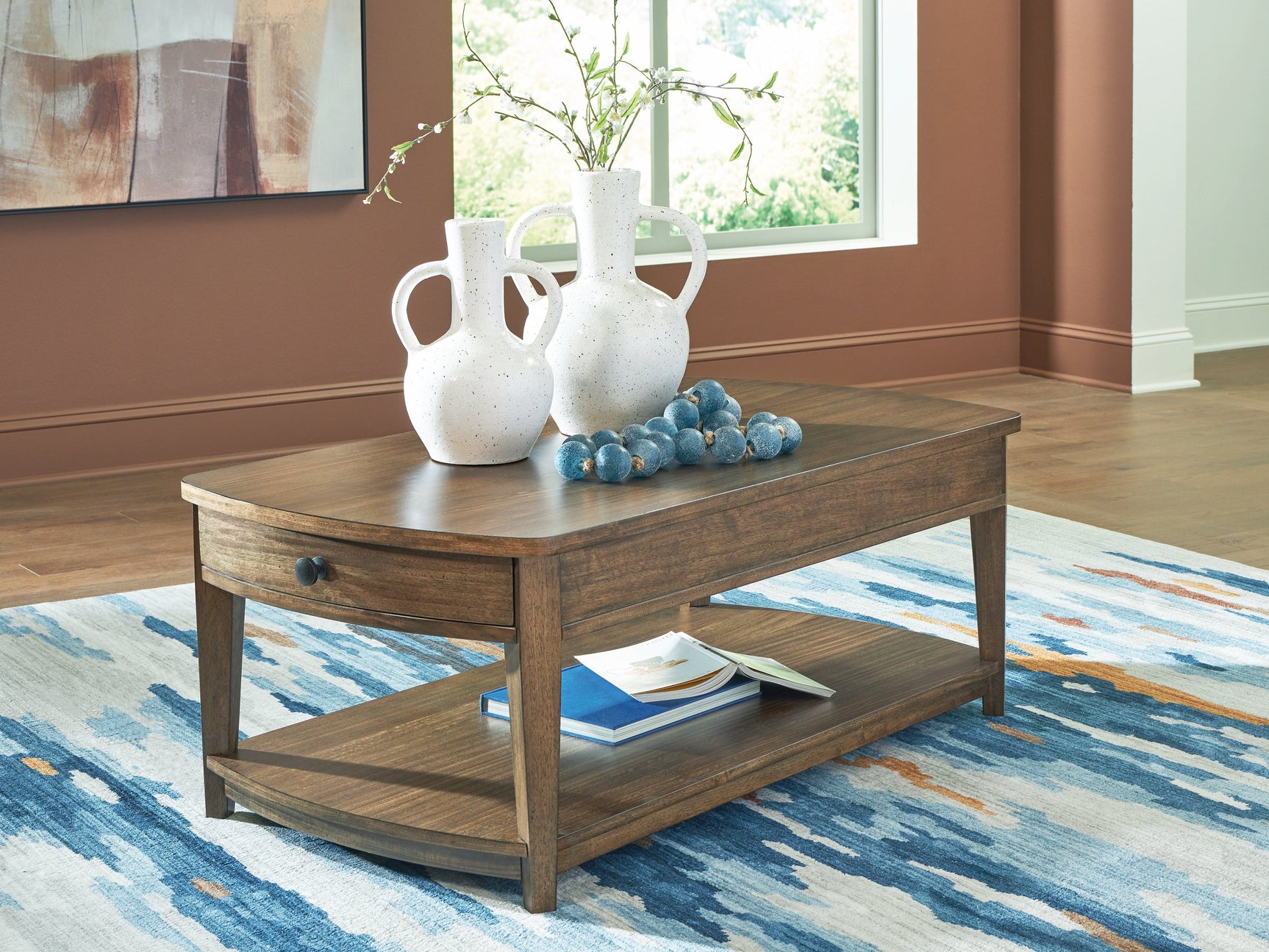 Burkbyer Brown Rectangular Cocktail Table (Online Special Price) - Ornate Home