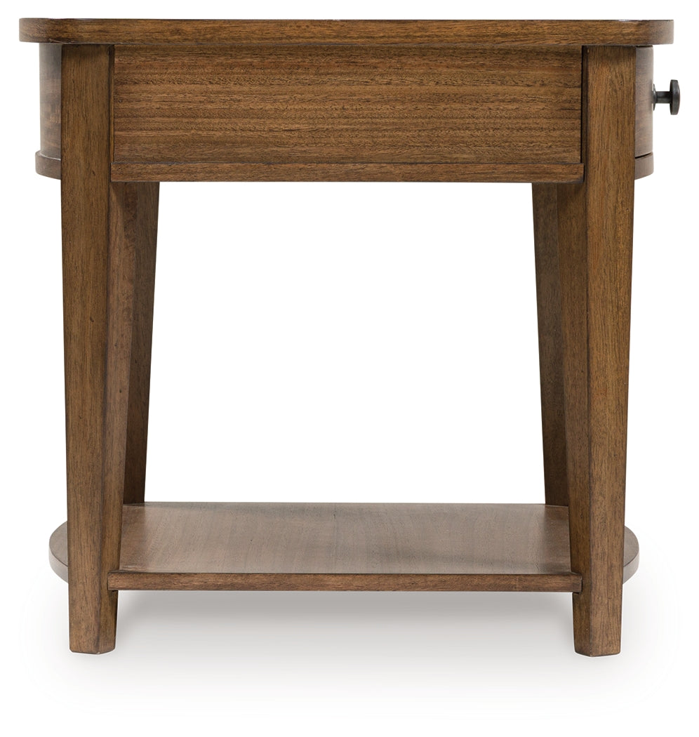 Burkbyer Brown Rectangular End Table - Ornate Home