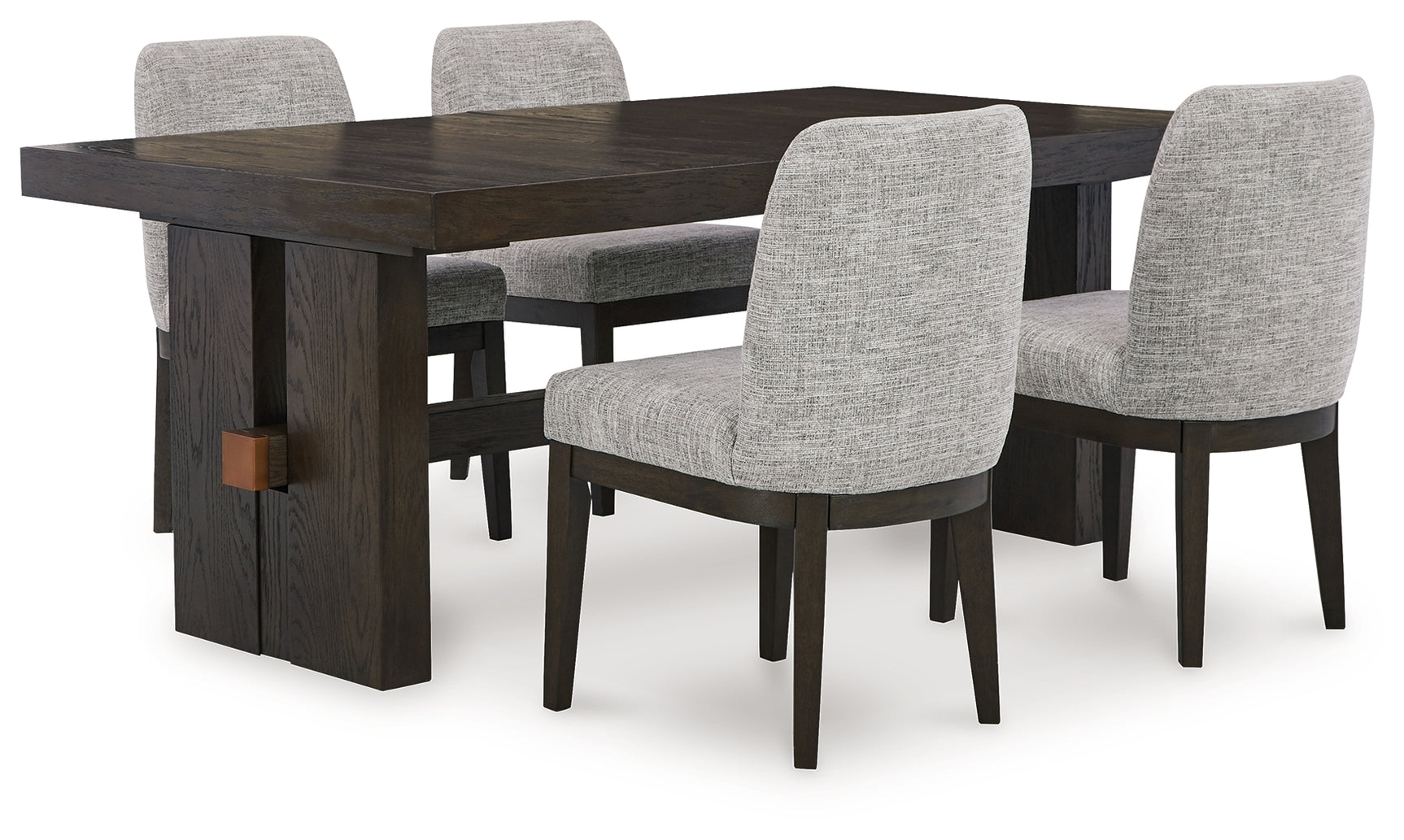 Burkhaus Beige/Dark Brown Dining Table and 4 Chairs (Online Special Price) - Ornate Home