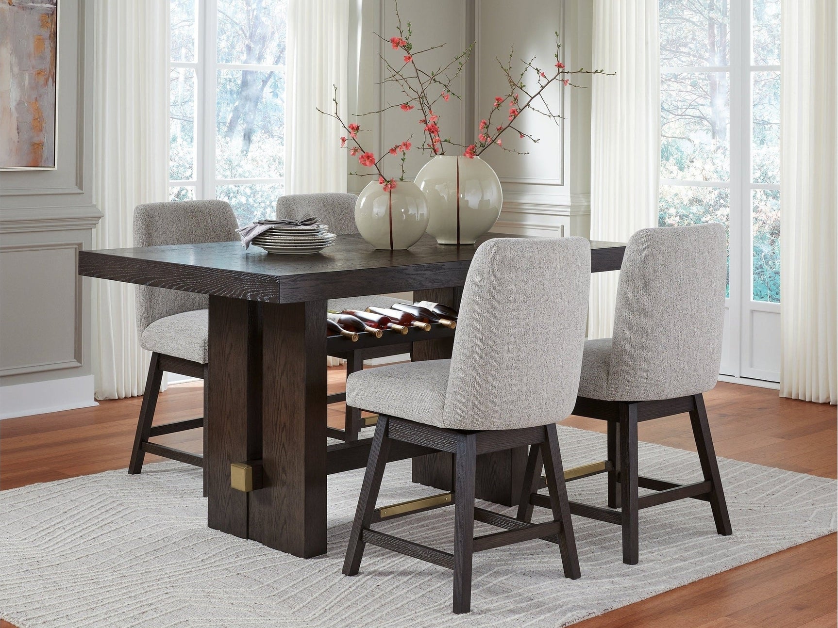 Burkhaus Counter Height Dining Table and 4 Barstools (Online Special Price) - Ornate Home