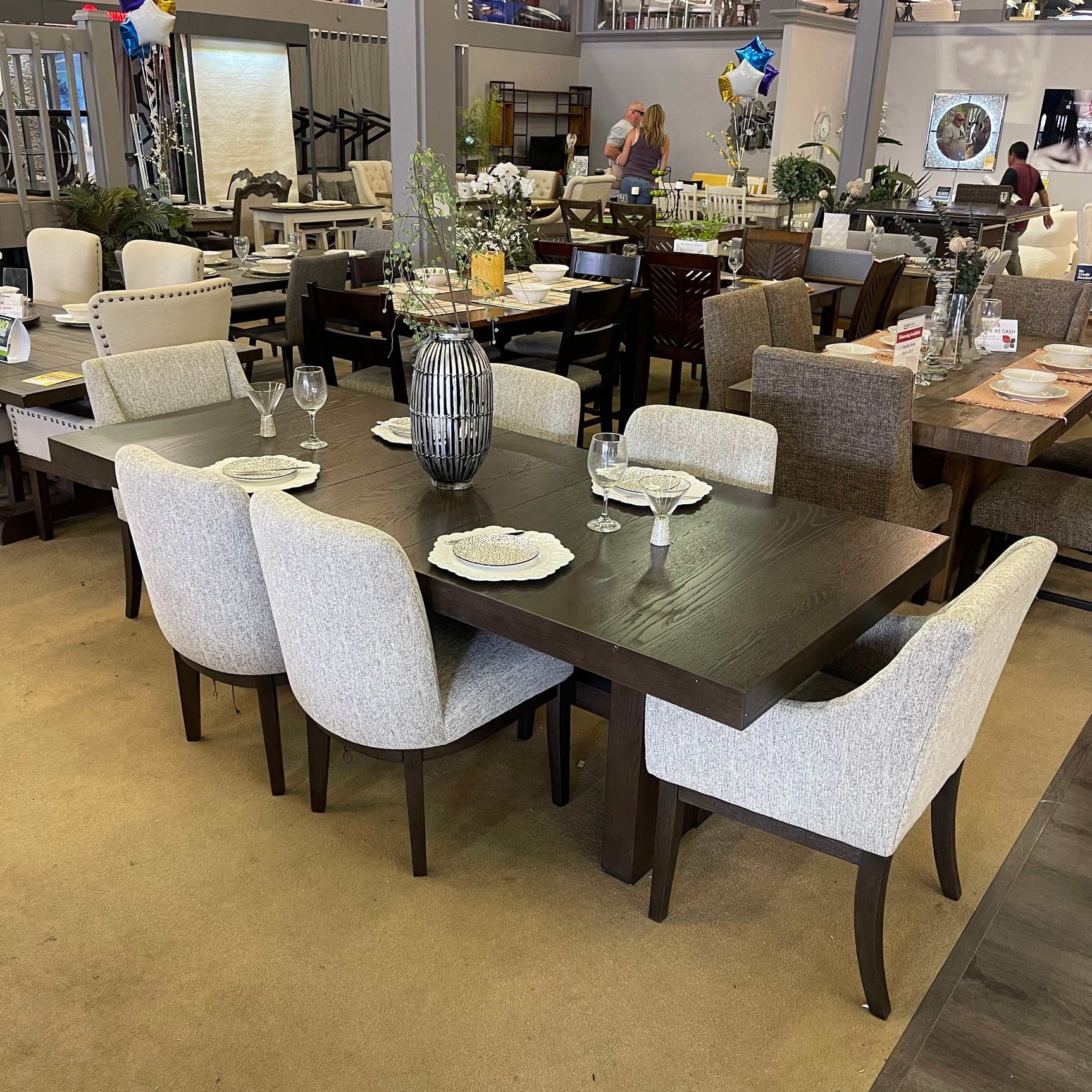 Burkhaus Dark Brown Dining Room Set / 10 pc (6 side chairs) - Ornate Home