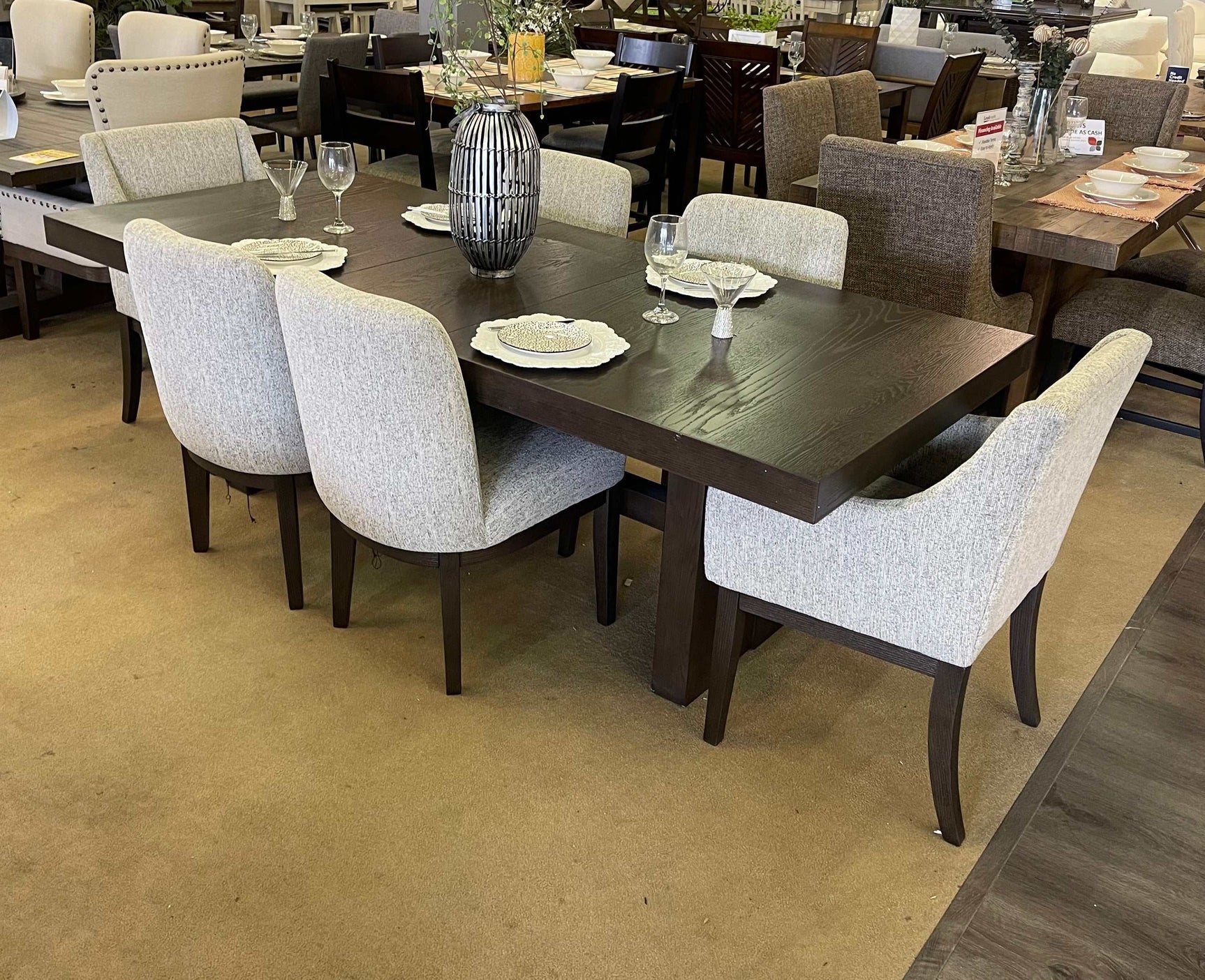 Burkhaus Dark Brown Dining Room Set / 7pc (4 side chairs) (Online Special Price) - Ornate Home