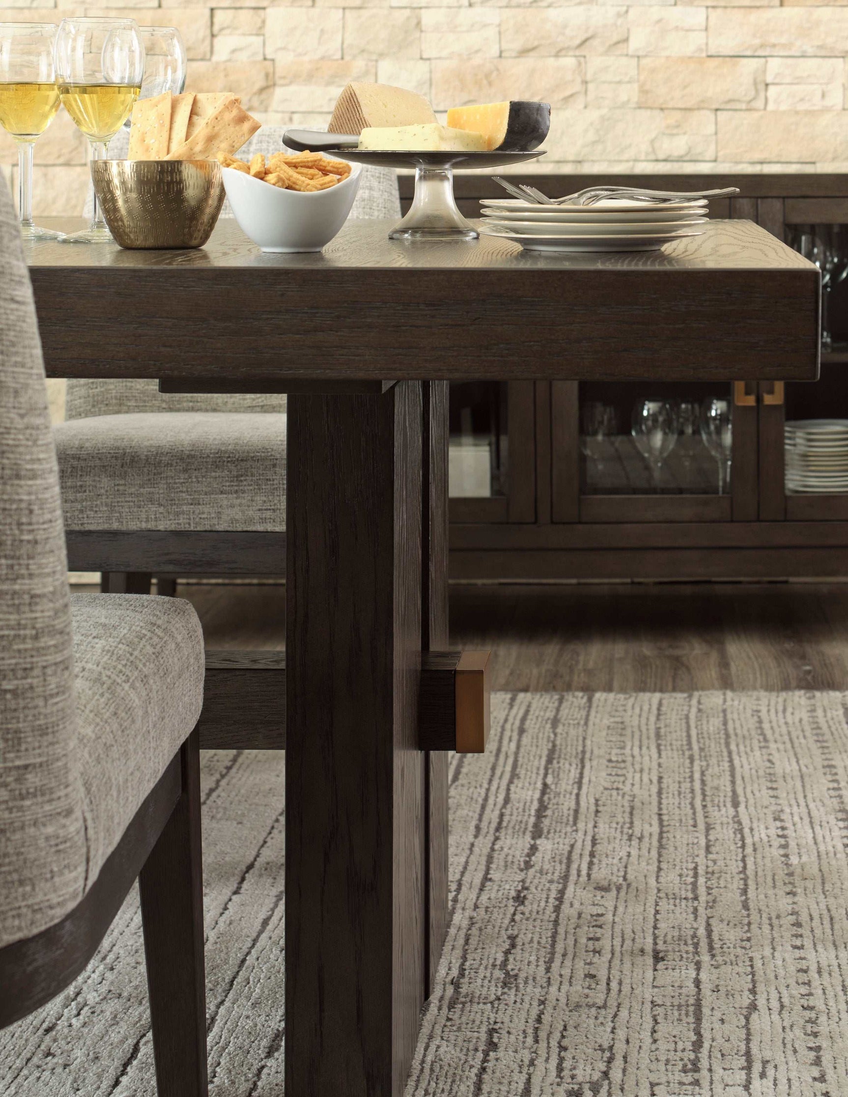 Burkhaus Dark Brown Dining Room Set / 8pc (Online Special Price) - Ornate Home