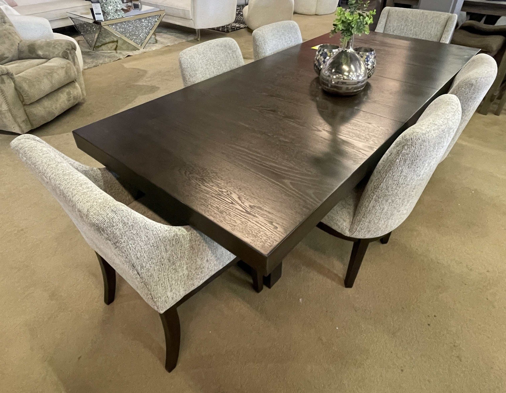 Burkhaus Dark Brown Dining Room Set / 8pc - Ornate Home