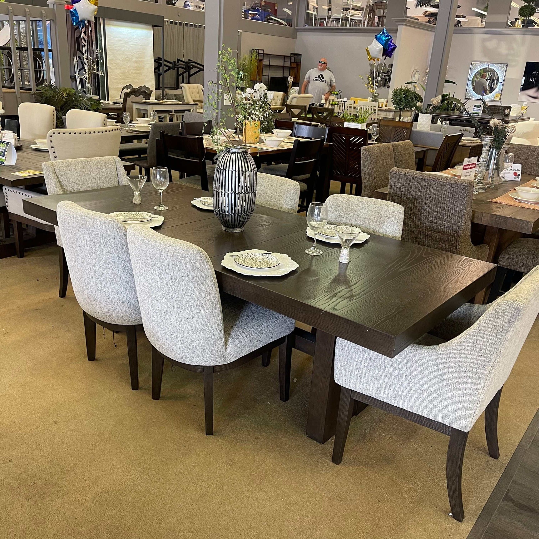 Burkhaus Dark Brown Dining Room Set / 9 pc (Online Special Price) - Ornate Home