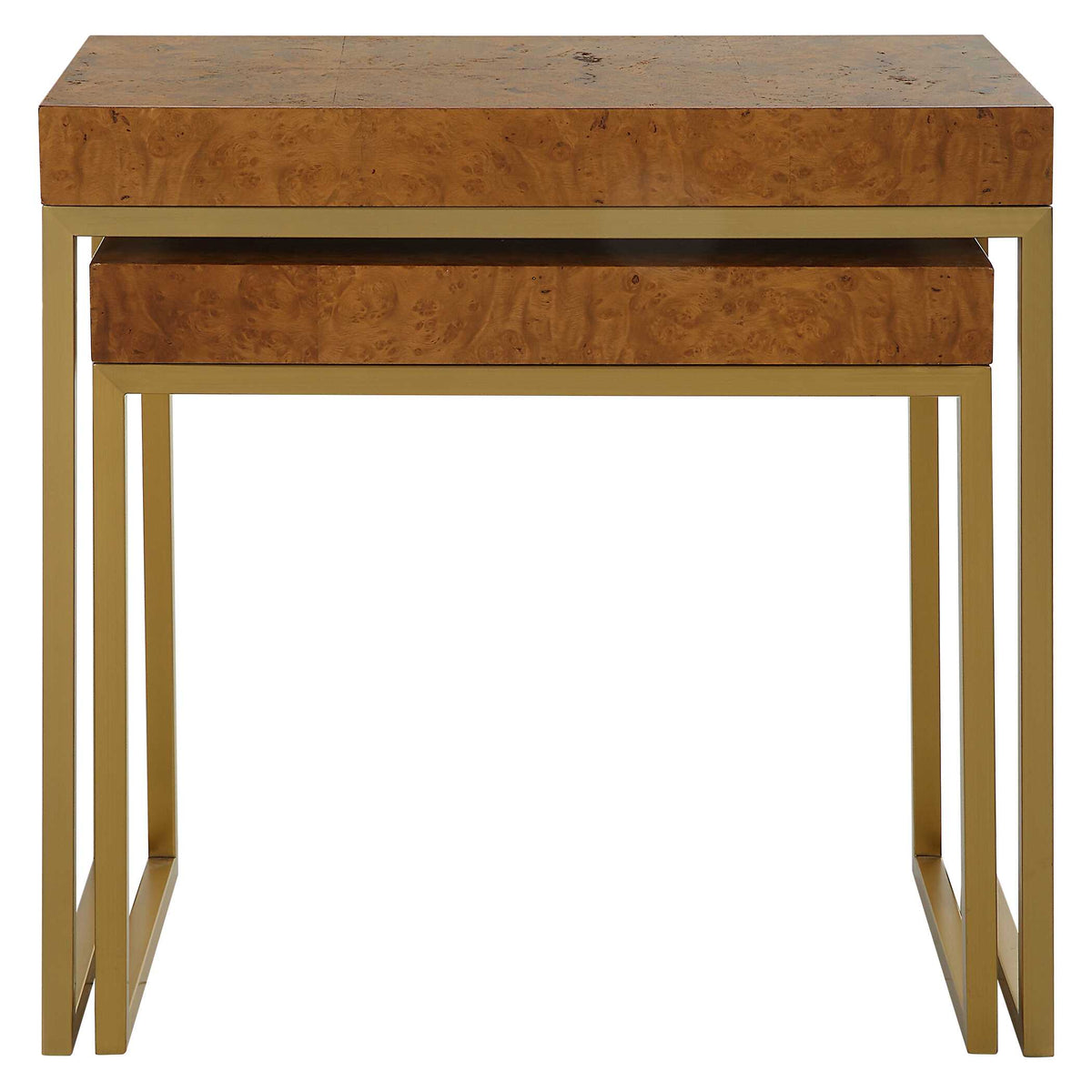Burl-esque Woodtone Wooden Nesting Tables (Set of 2) - Ornate Home