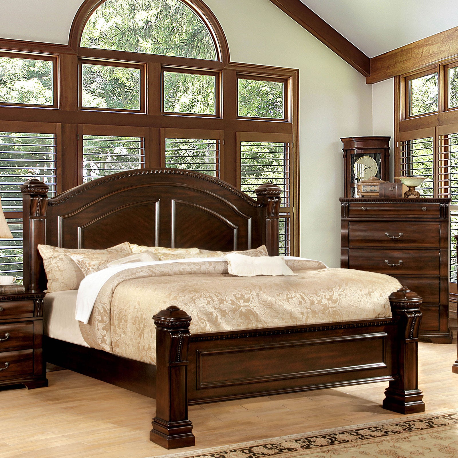 Burleigh Cherry 5 Pc. Queen Bedroom Set w/ 2NS - Ornate Home