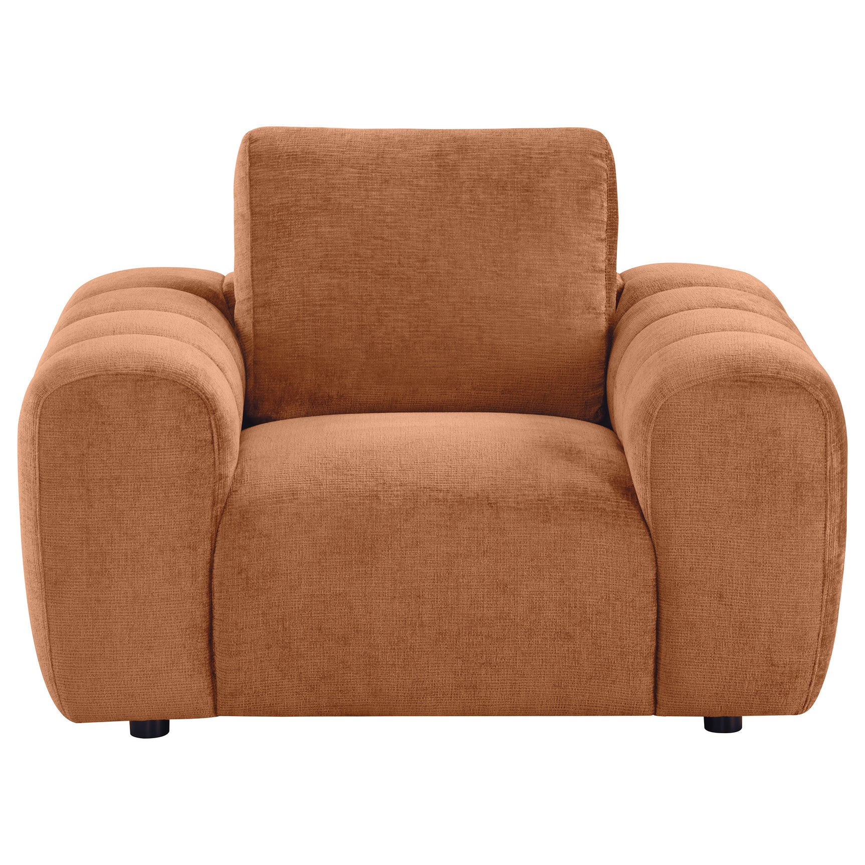 Burnett Burnt Orange Chenille Upholstered Accent Chair - Ornate Home