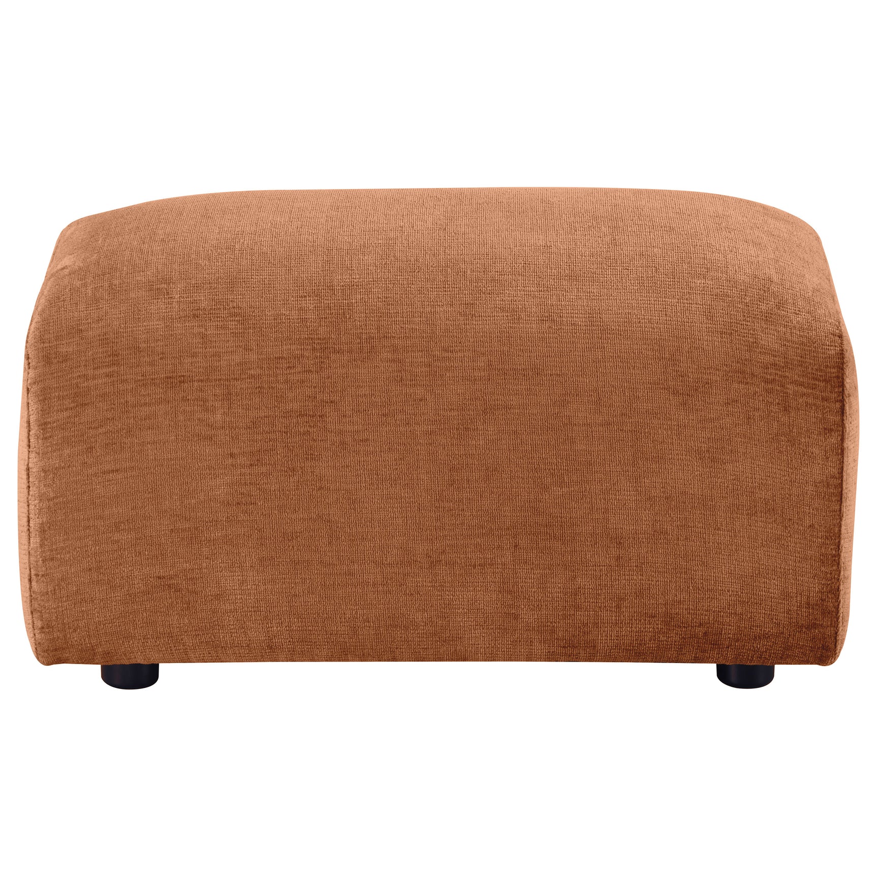 Burnett Burnt Orange Chenille Upholstered Ottoman - Ornate Home