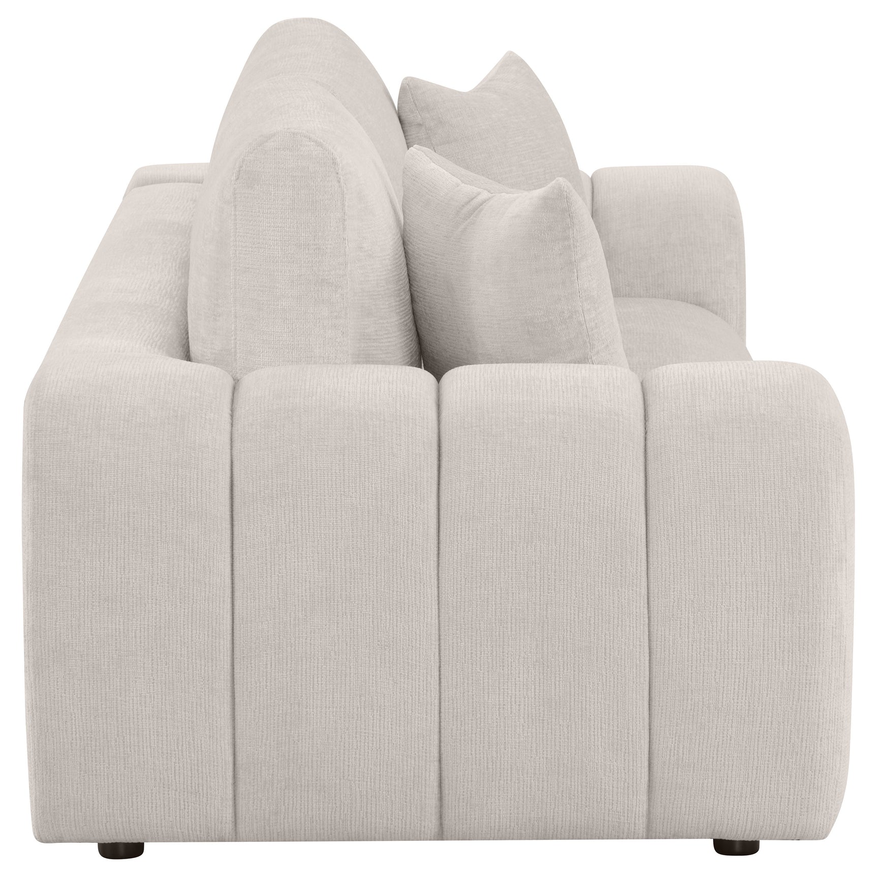 Burnett Ivory Chenille Upholstered Wide Arm Sofa - Ornate Home