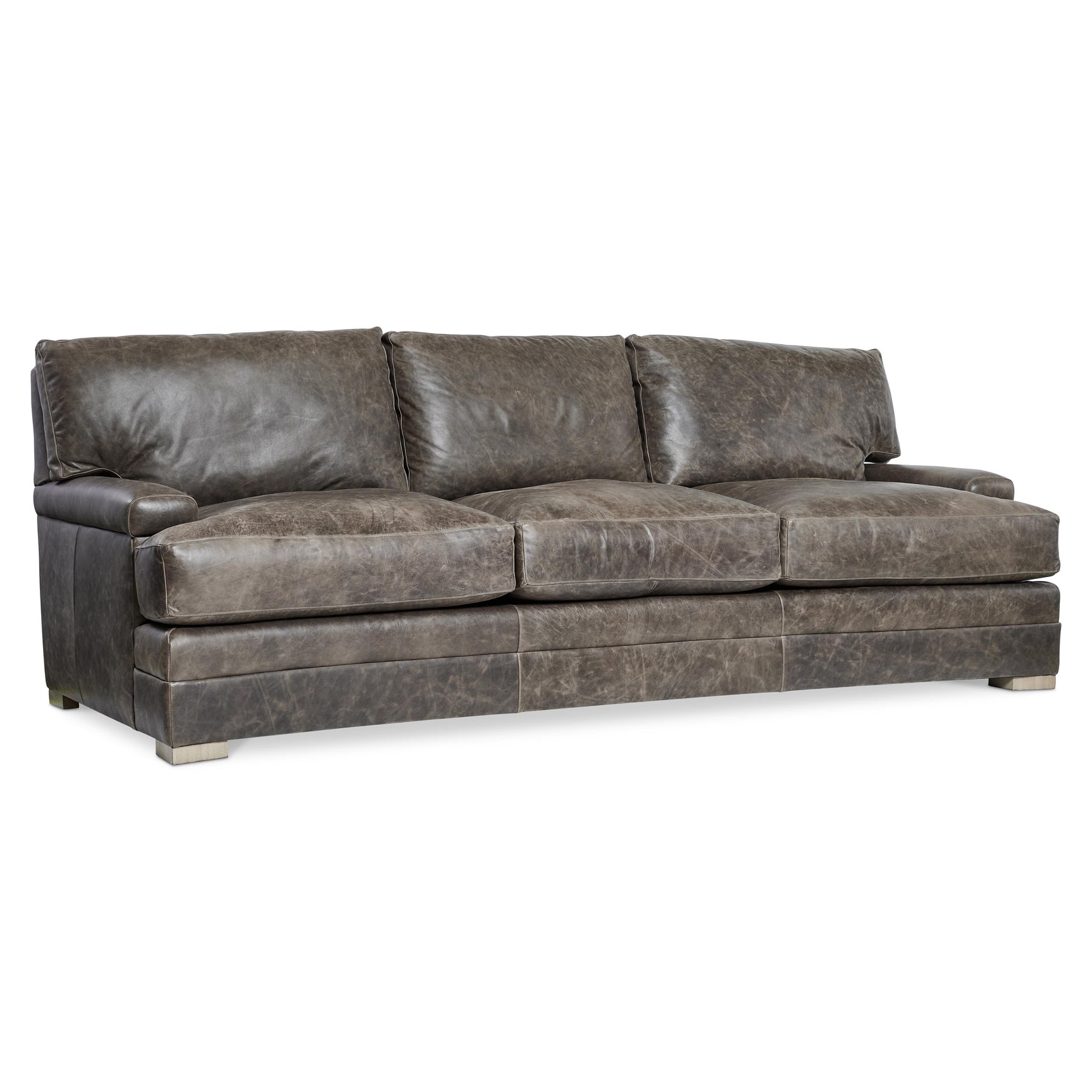 Burnham Brown/Grey Leather Sofa - Ornate Home