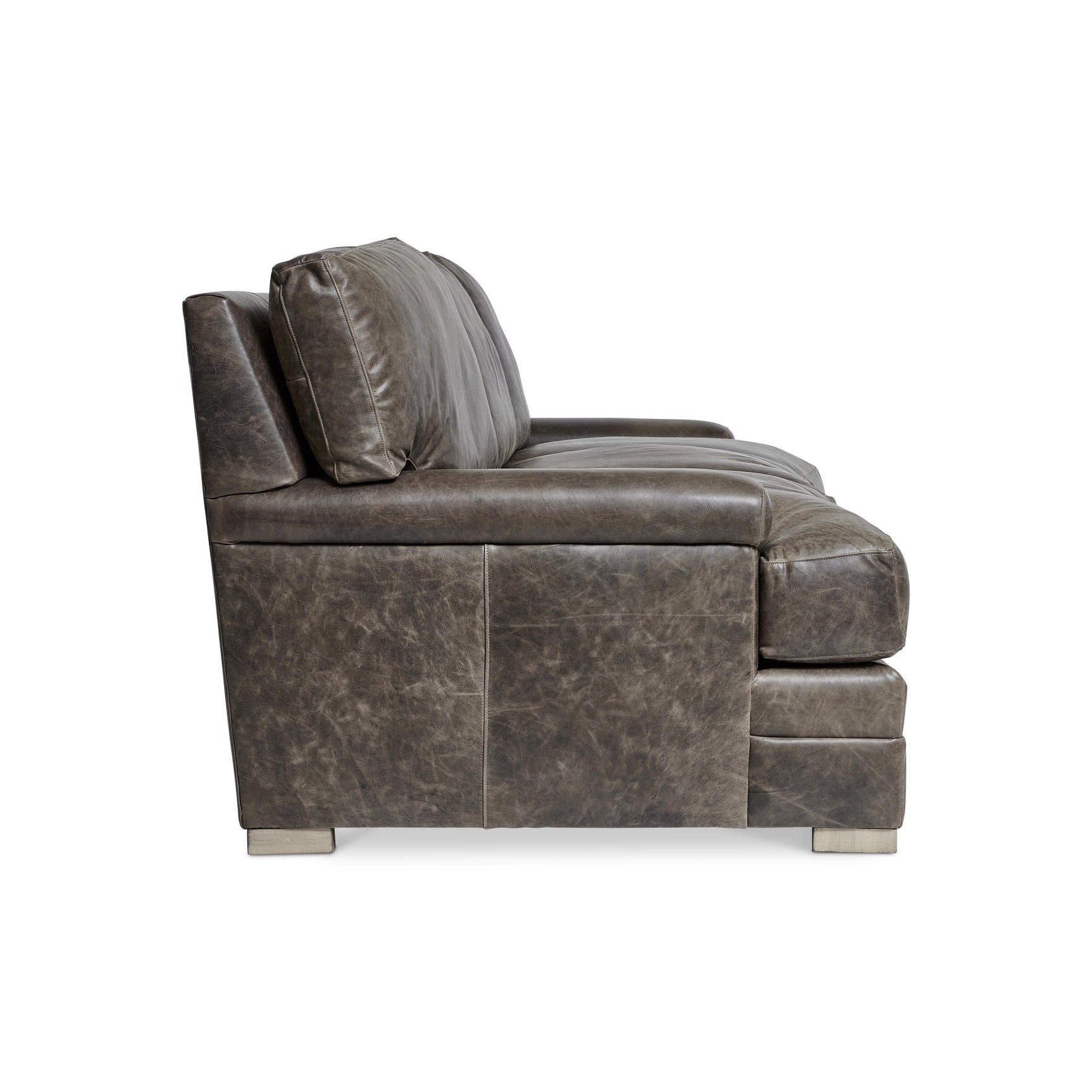 Burnham Brown/Grey Leather Sofa - Ornate Home