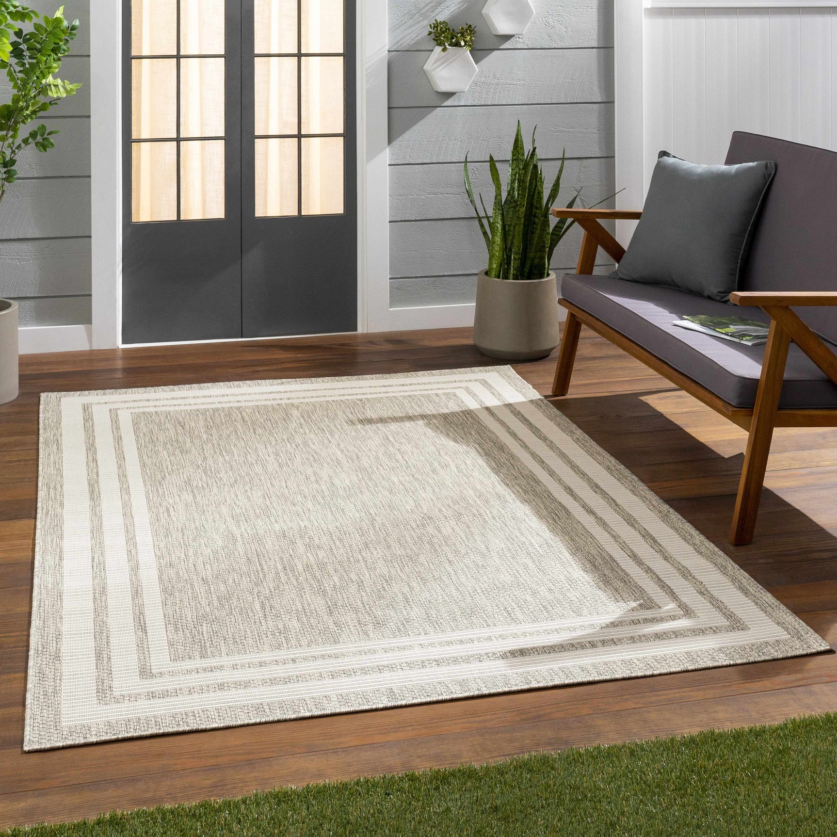 Burradoo Bordered Outdoor Area Rug - Ornate Home