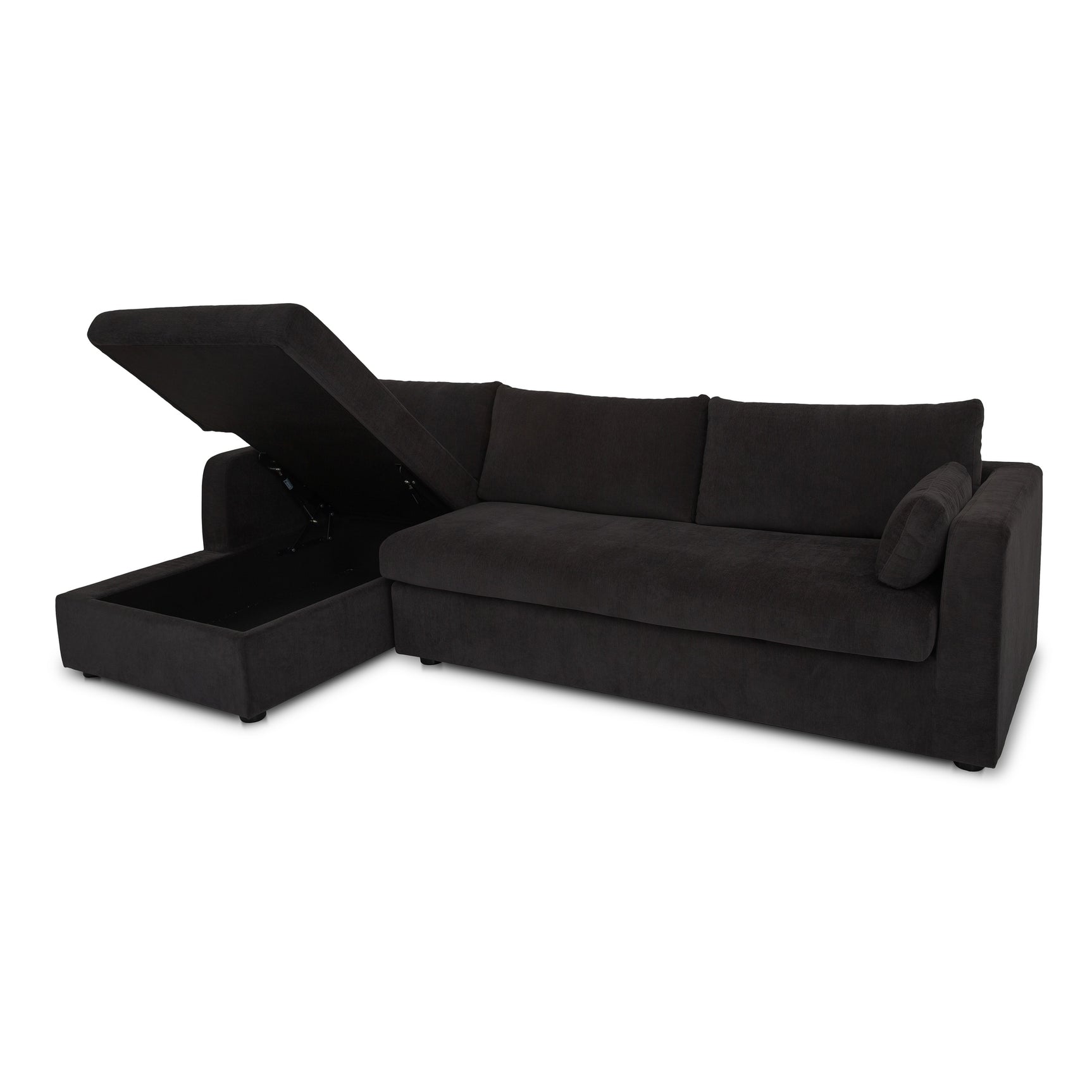 Burrow Black Sleeper Sectional With Left Storage Chaise - Ornate Home