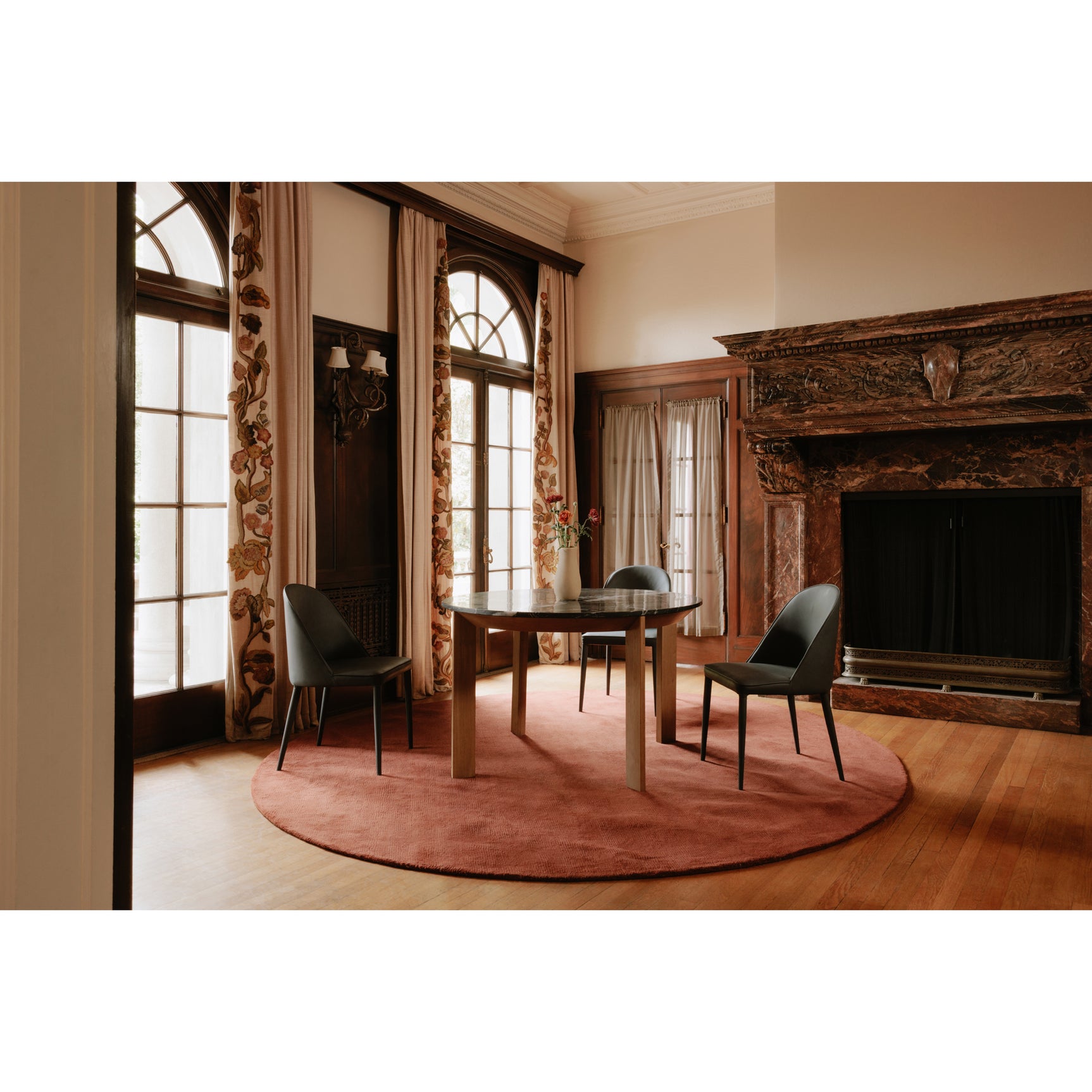 Burton Black Fade Vegan Leather Dining Chair (Set of 2) - Ornate Home