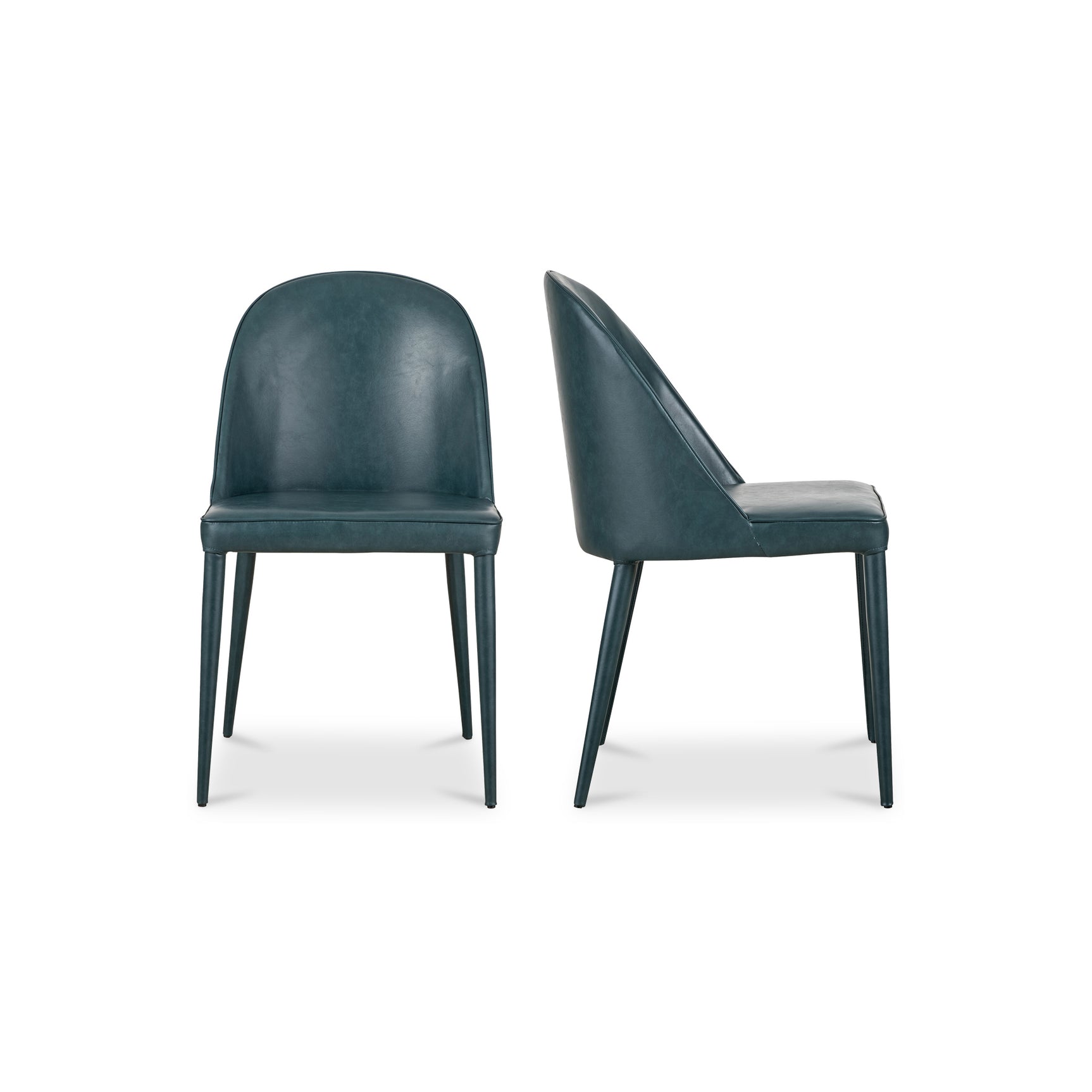 Burton Dark Teal Vegan Leather Dining Chair (Set of 2) - Ornate Home