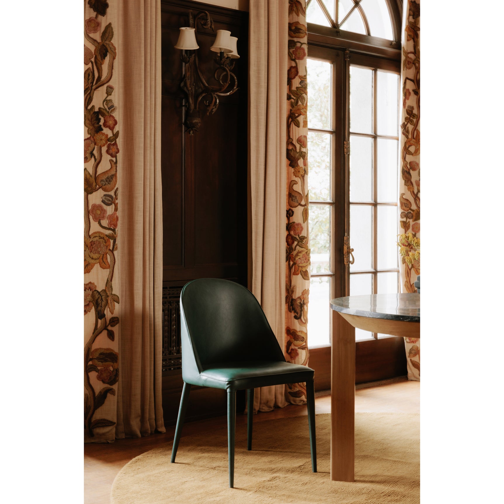 Burton Dark Teal Vegan Leather Dining Chair (Set of 2) - Ornate Home