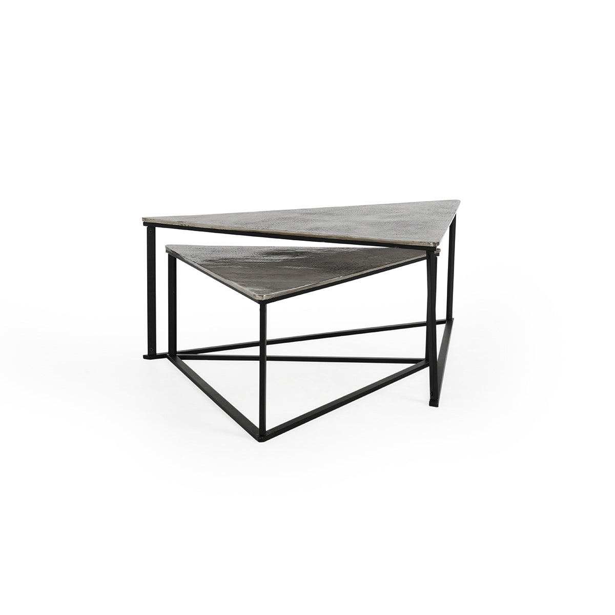 Burton Gray/Black Nesting Coffee Tables (Set of 2) - Ornate Home