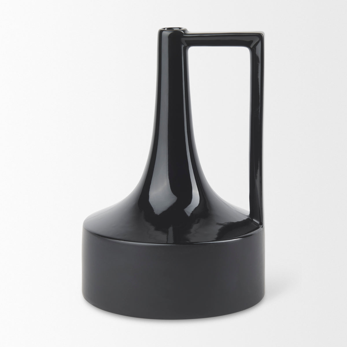 Burton Matte Black Large Glossy and Ceramic Jug Vase - Ornate Home