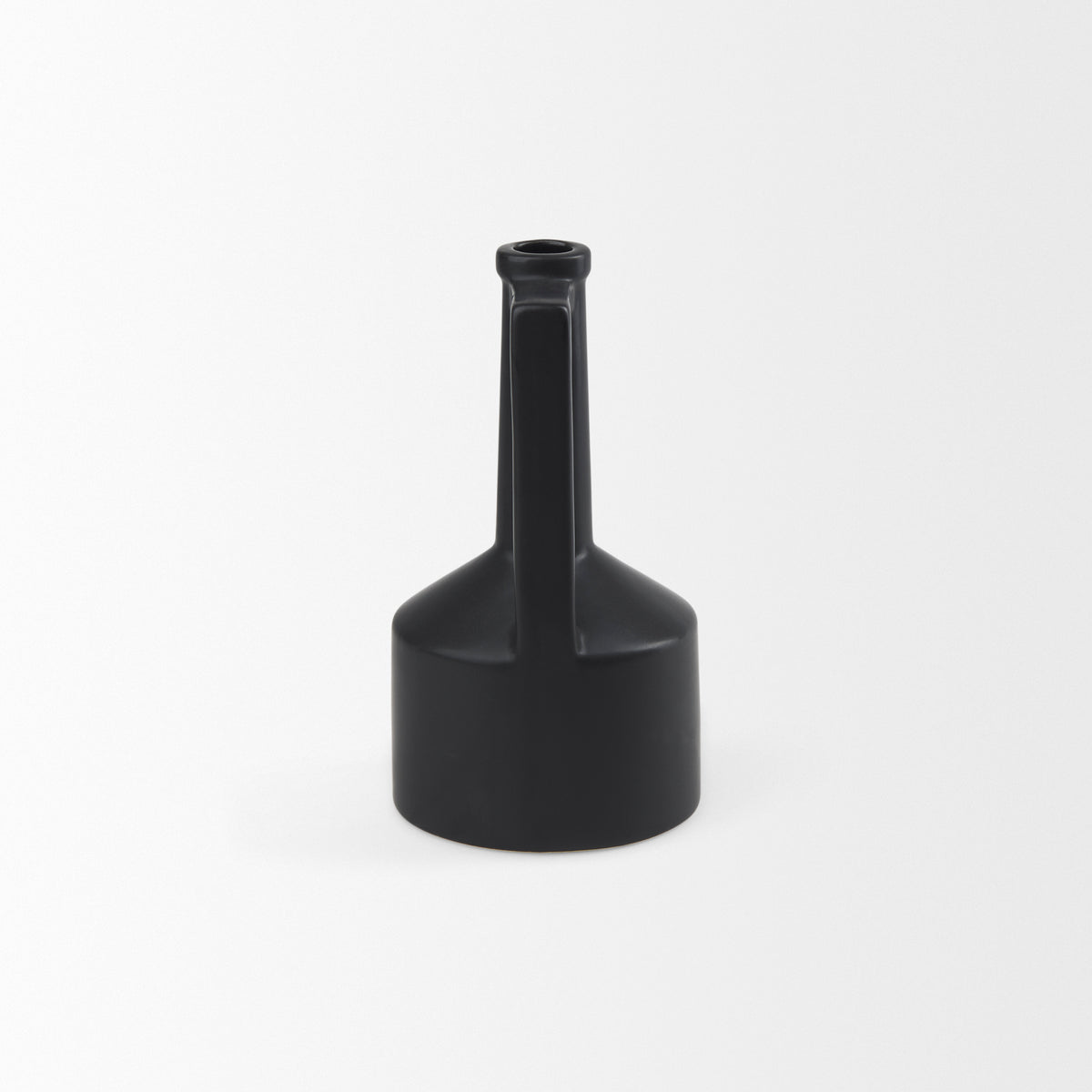 Burton Matte Black Small Ceramic Jug Vase - Ornate Home