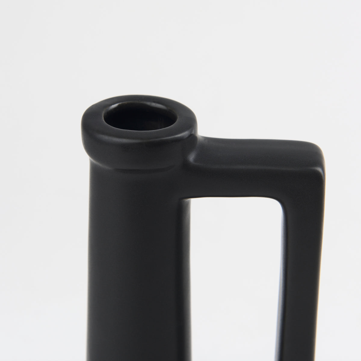 Burton Matte Black Small Ceramic Jug Vase - Ornate Home