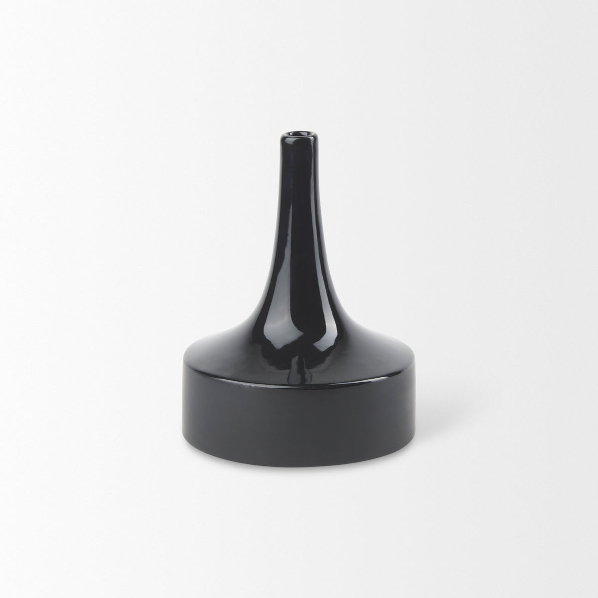 Burton Matte Black Small Glossy and Ceramic Jug Vase - Ornate Home