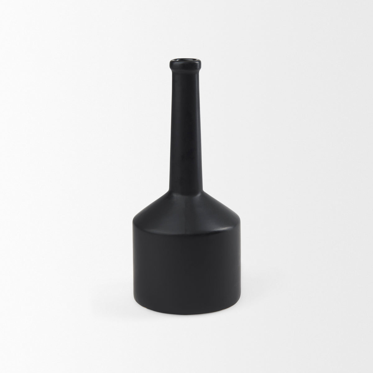 Burton Medium Matte Black Ceramic Jug Vase - Ornate Home
