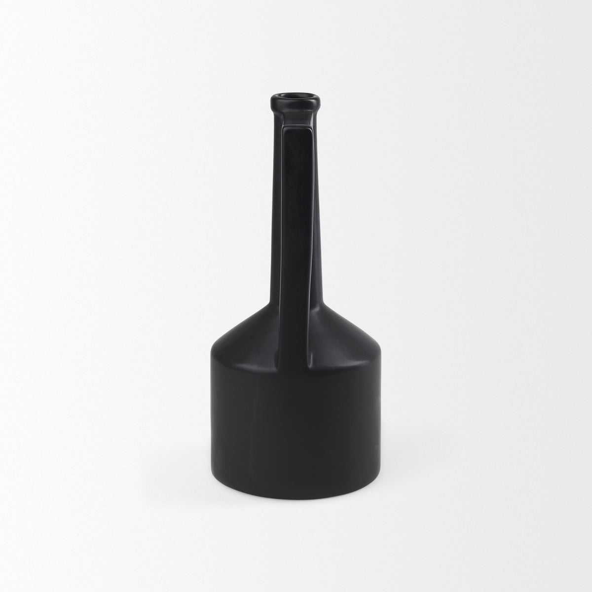 Burton Medium Matte Black Ceramic Jug Vase - Ornate Home