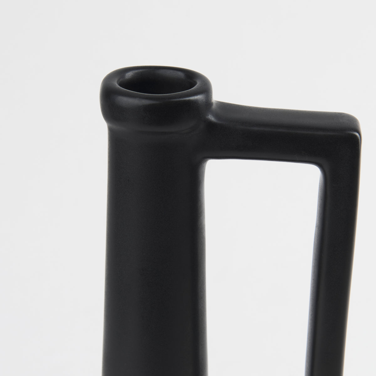 Burton Medium Matte Black Ceramic Jug Vase - Ornate Home