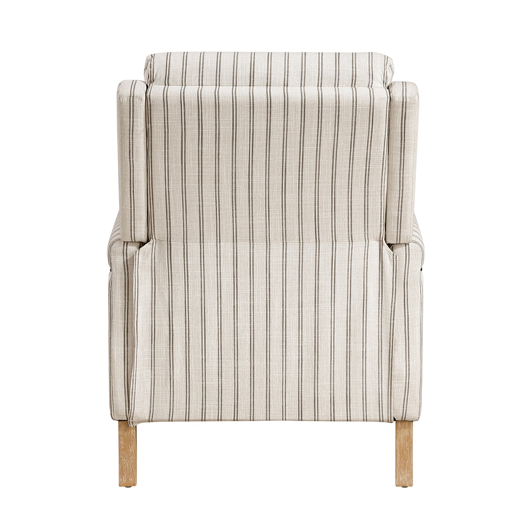 Burton White/Gray Striped Push Back Reclining Chair - Ornate Home