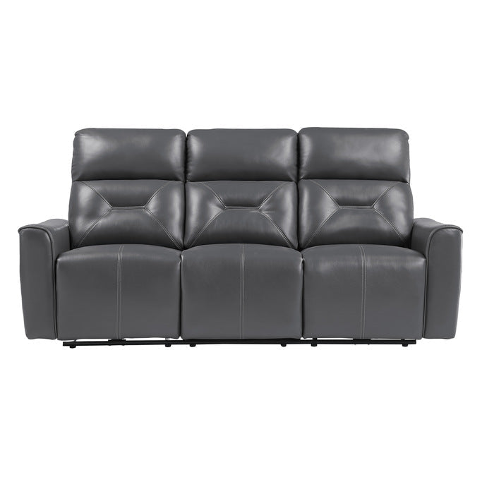 Burwell Dark Gray Power Double Reclining Sofas - Ornate Home