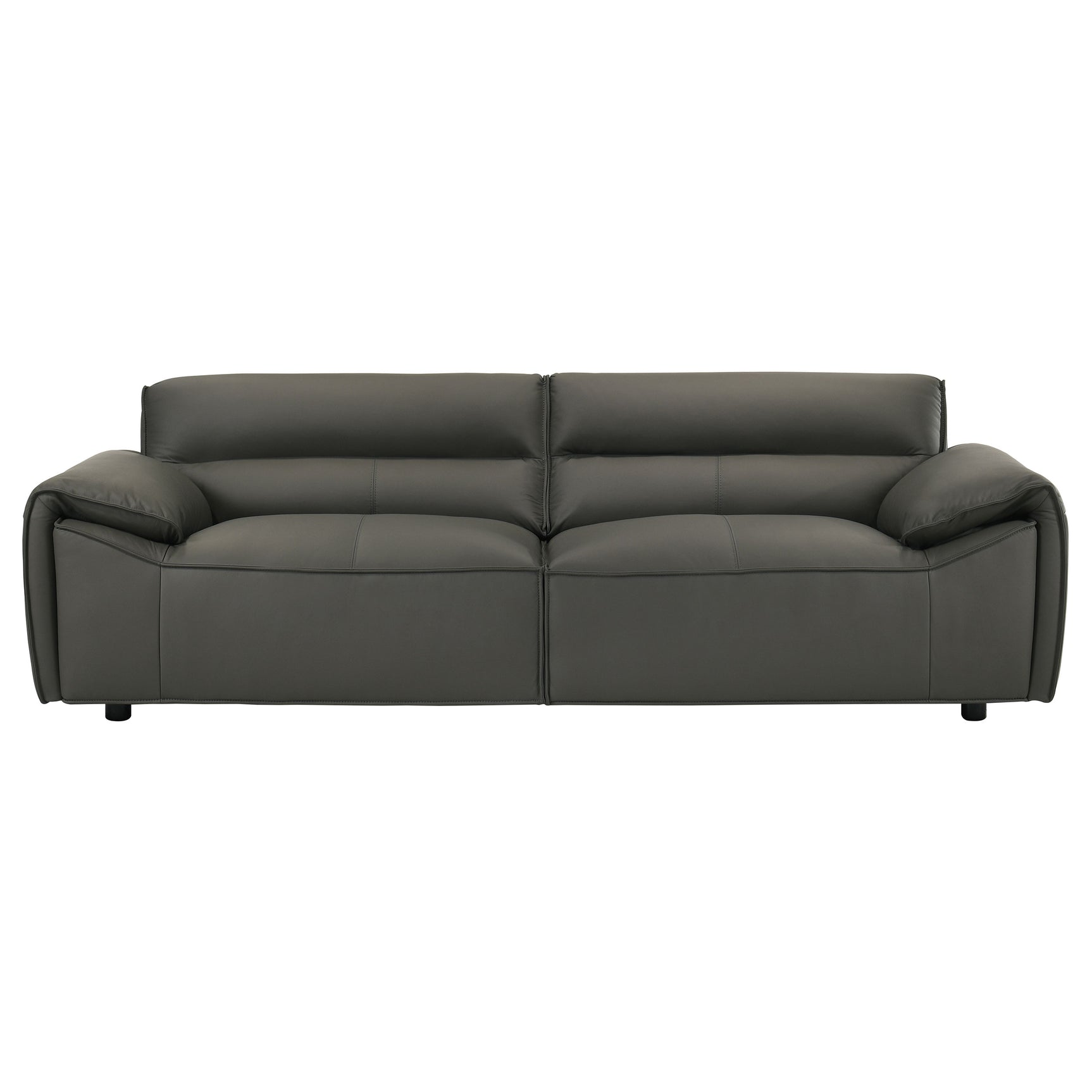 Buxton Graphite Top Grain Leather Upholstered Sofa - Ornate Home
