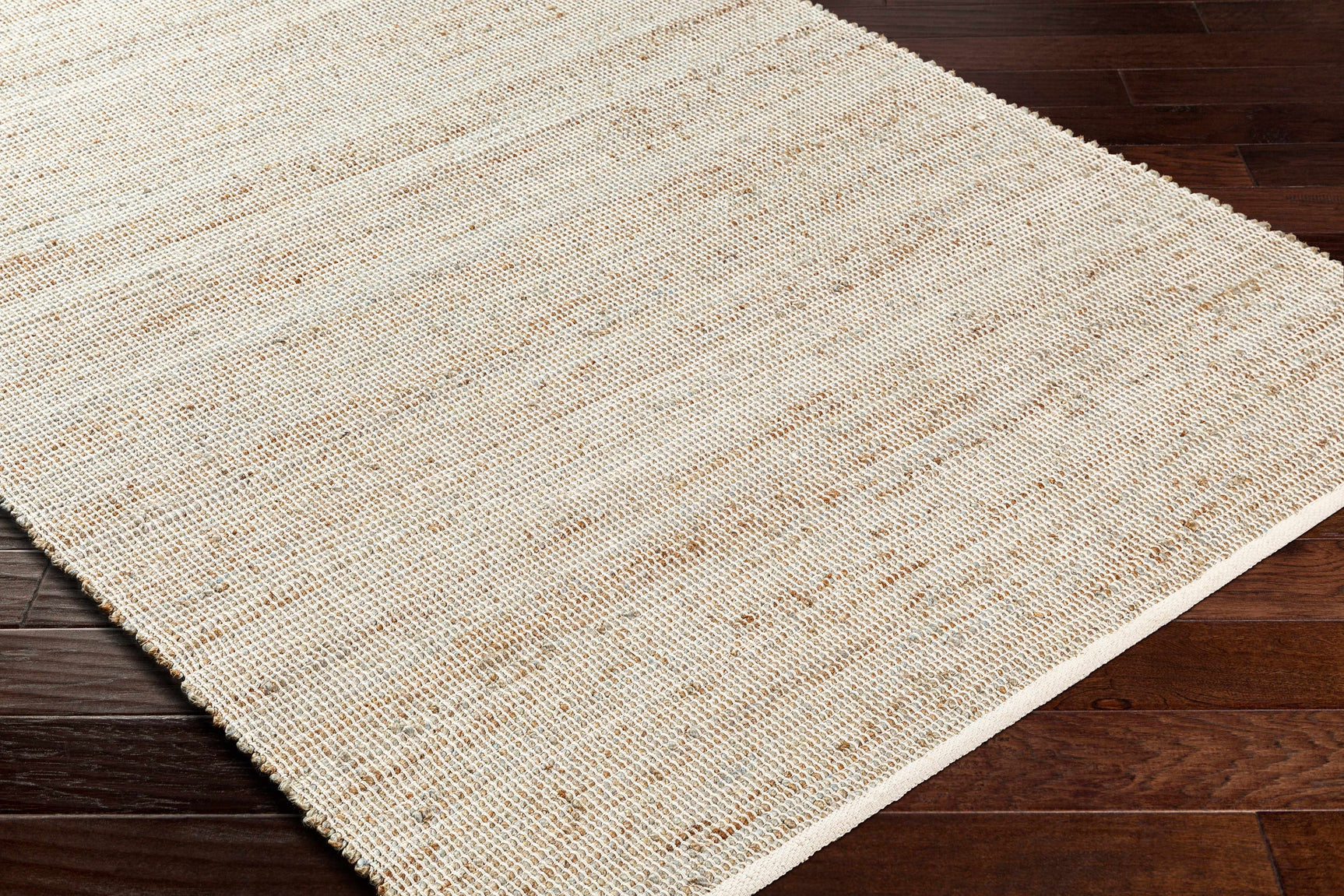 Byrne Beige & Green Jute Rug - Clearance - Ornate Home