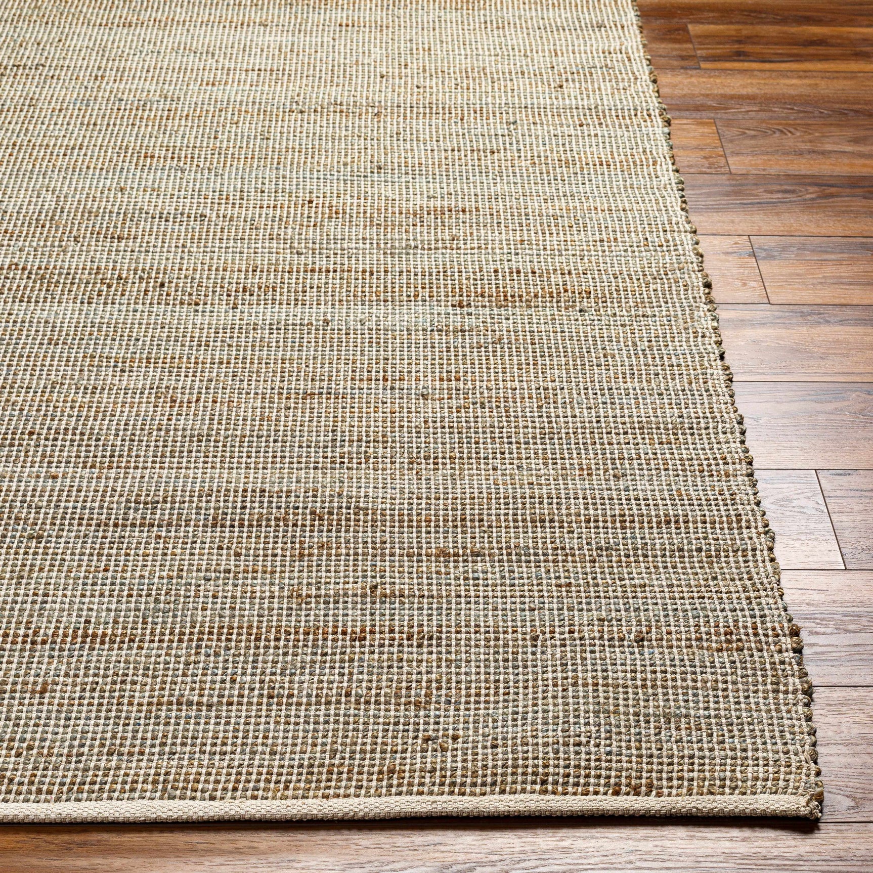 Byrne Beige & Green Jute Rug - Ornate Home