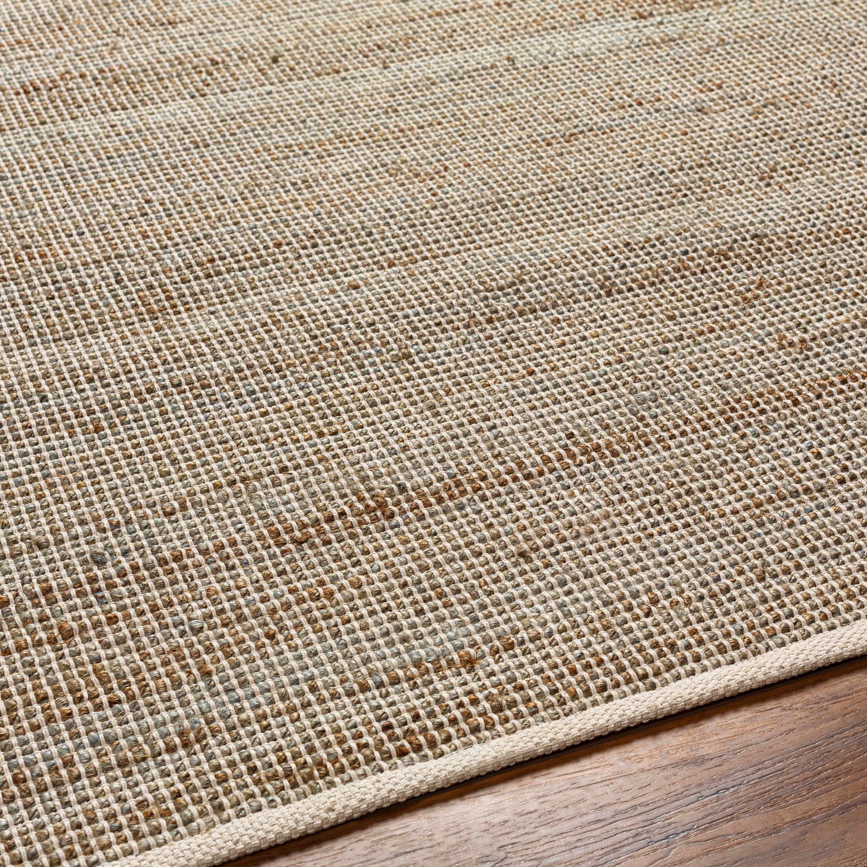 Byrne Beige & Green Jute Rug - Ornate Home