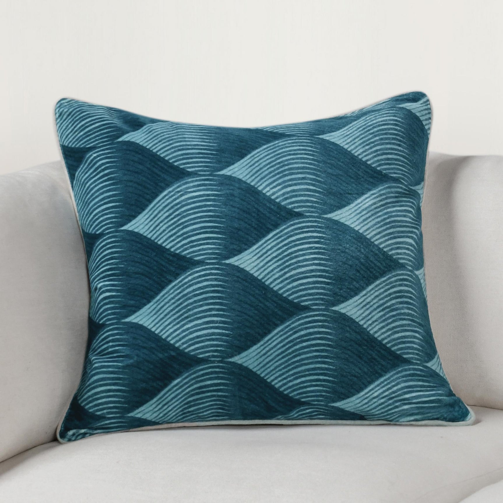 CA Scala Sea Glass Blue 22x22 Throw Pillow (Set of 2) - Ornate Home