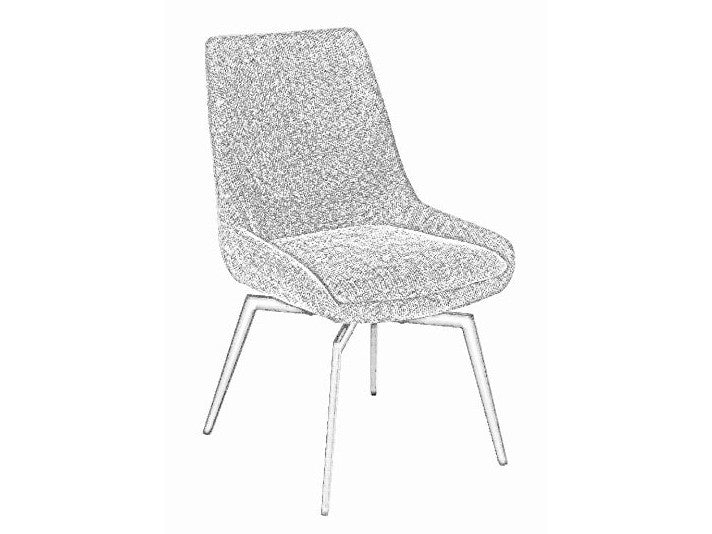 CEO 180 Degree Return Swivel Upholstered Dining Chair in Beige (Set of 2) - Ornate Home