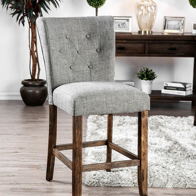Schoten Gray/Antique Dark Oak Counter Height Chair (Set of 2) - Ornate Home