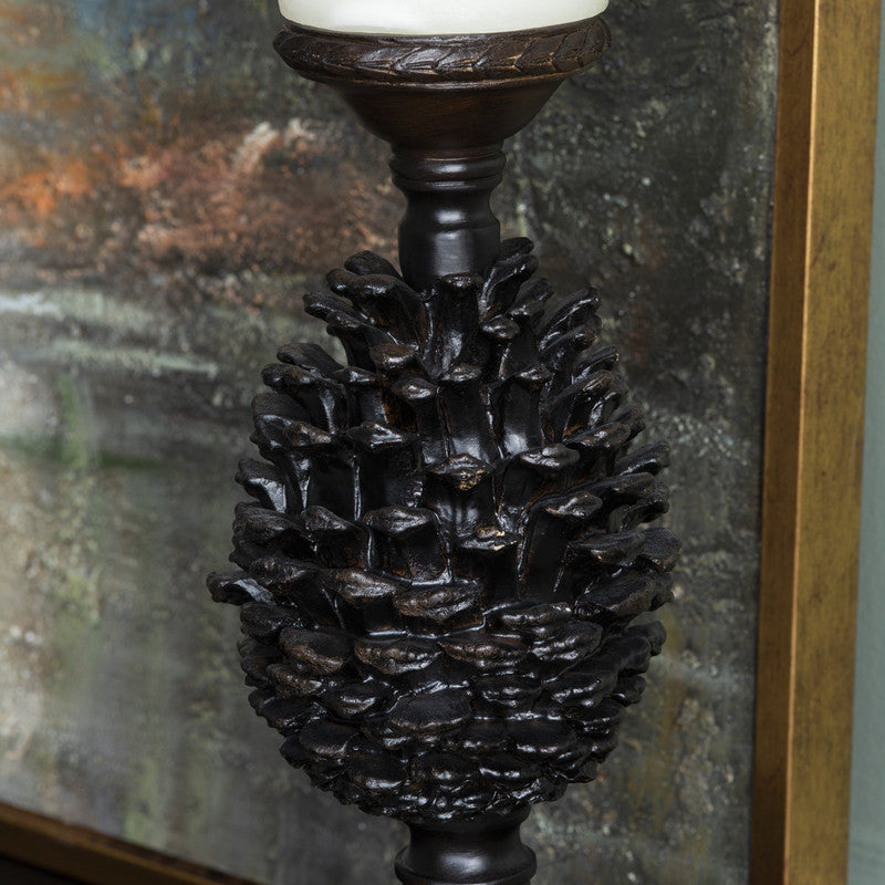 Pine Bluff Brown Candle Holders