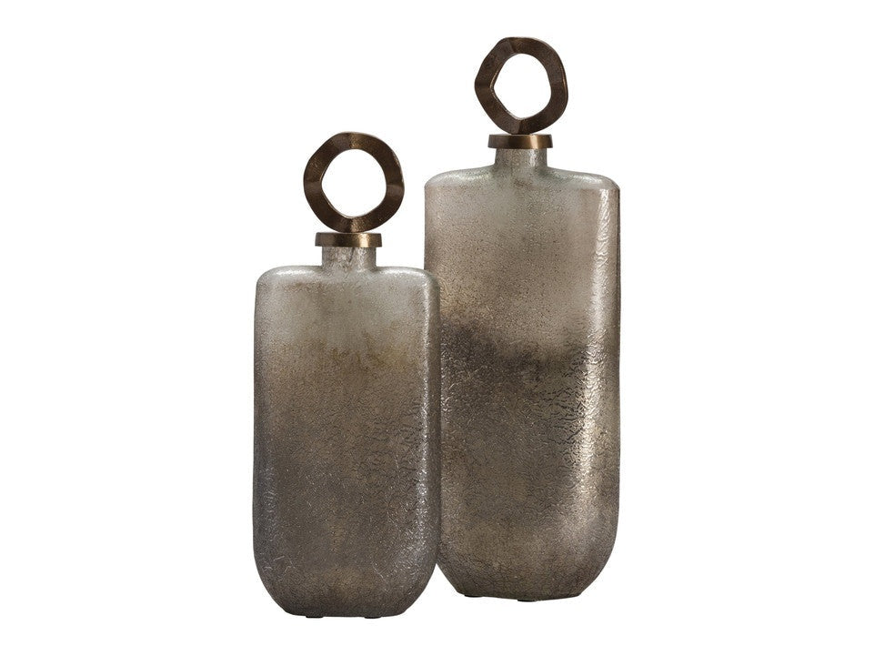 Valentina Gold/Gray Covered Vases