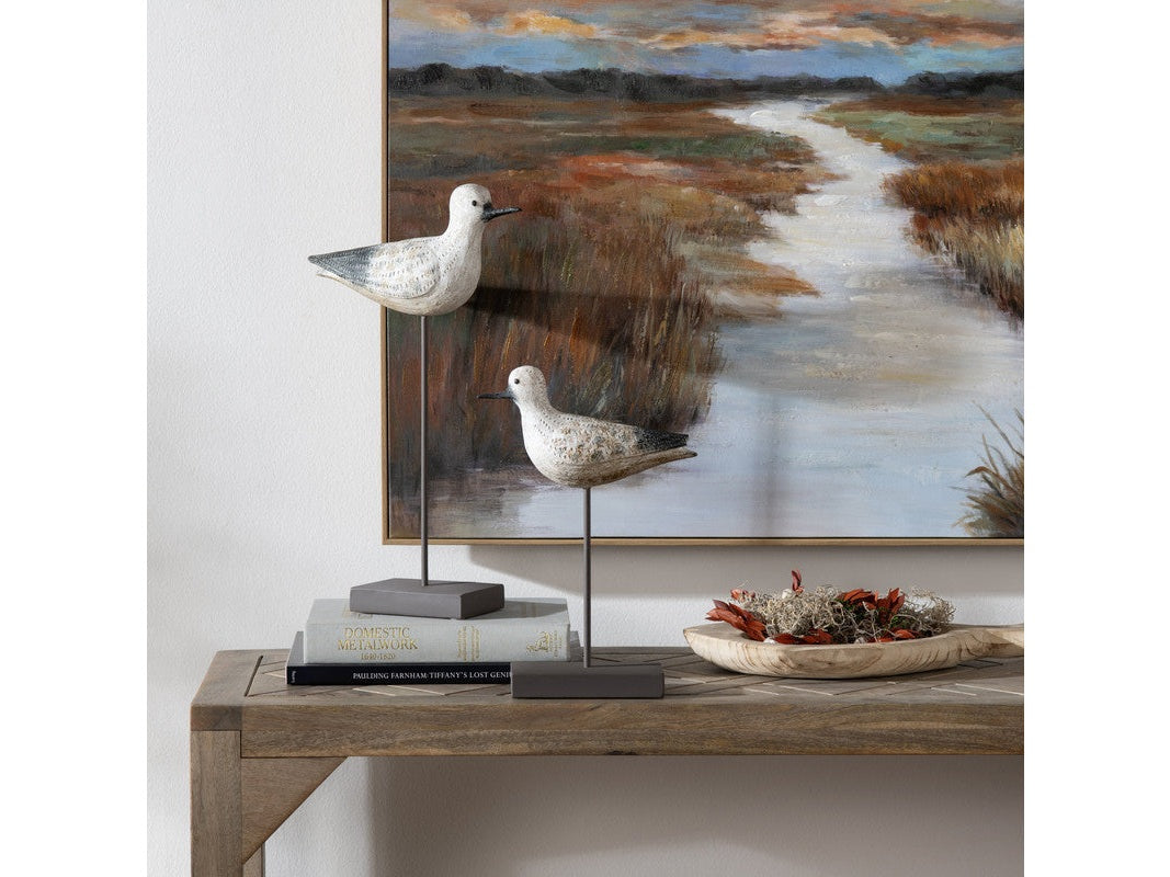 Coastal Bird White Statues