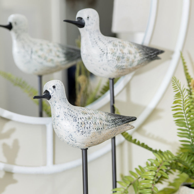 Coastal Bird White Statues