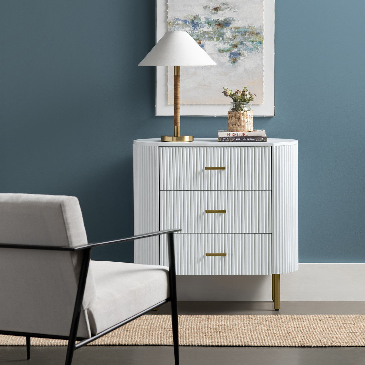 Astoria White Three-Drawer Chest